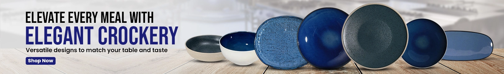 Elegant crockery collection featuring blue and ceramic bowls, plates, and dishes to enhance your dining presentation with versatile styles.