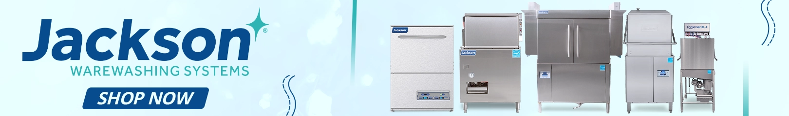 Jackson Warewashing Systems commercial dishwashers and warewashing equipment including undercounter, door-type, conveyor, and glasswasher machines.
