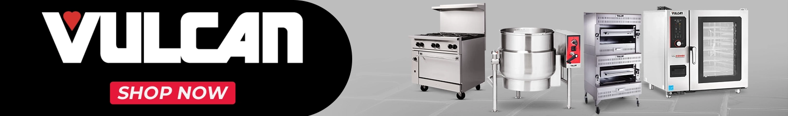 Vulcan commercial cooking equipment including restaurant ranges, steam kettles, deck ovens, and combi ovens for restaurants, hotels, and foodservice operations.