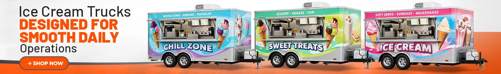 Ice cream trucks designed for smooth daily operations with fully equipped mobile ice cream service setups