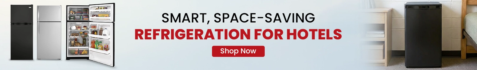 Smart space-saving refrigerators designed for hotels with compact in-room refrigeration solutions