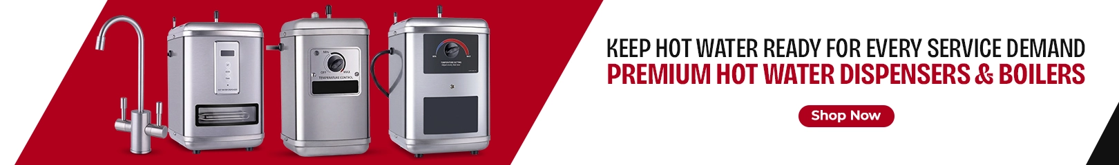 Premium hot water dispensers and boilers featuring commercial hot water systems, countertop water boilers, and instant hot water dispensers for restaurants, cafes, offices, and foodservice operations.