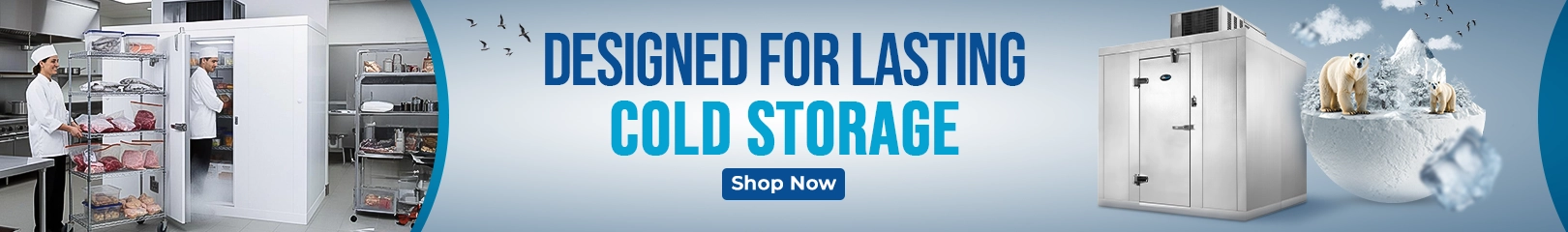 Commercial walk-in freezer and refrigerator for long-lasting cold storage in professional foodservice kitchens.